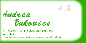 andrea bukovics business card